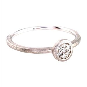 14k white gold diamond disc ring